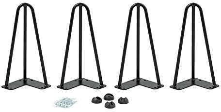Belfoyer 4pcs Pieds de Table en métal, Capacité de 120 kg, Pieds de Meubles Noirs pour Créer Table (20 cm, Noir)