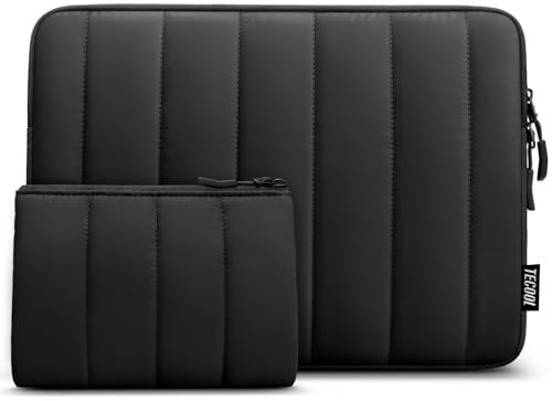 TECOOL Laptoptasche 14 Zoll Laptop Hülle für 14” Lenovo Thinkpad ideapad HP Elitebook Pavilion Acer Dell Chromebook,MacBook Air 15 M4 M3 M2 2025-2023 Schutzhülle Spritzfeste Notebook Tasche,Schwarz