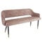 riess-ambiente.de Design Sitzbank Paris 160cm Greige Samt Rückenlehne goldene Fußkappen Retro, gepolsterte Esszimmerbank, Esszimmer, Küche, Garderobe
