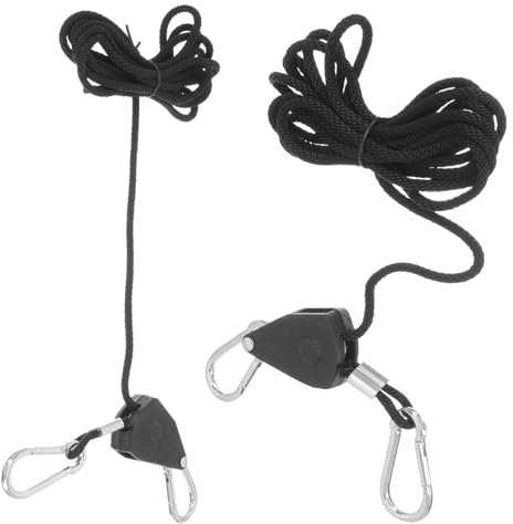 CAXUSD 2pcs Grow Light Lifting Rope Hanger for Plant Grow Tent Metal Internal Gear Rope Clip Hangers for Light Fixture Hanging Kits Space Saving