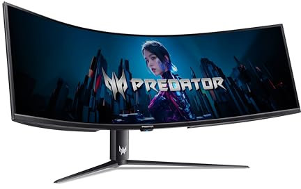 Predator Z57 Gaming Monitor 57 Inch (145 cm Screen) DUHD, VA, 120Hz, 1ms (GTG), DP 1.4, 2xHDMI 2.1, Type-C 90W, USB HUB, Curved, Height-Adjustable, FreeSync Premium