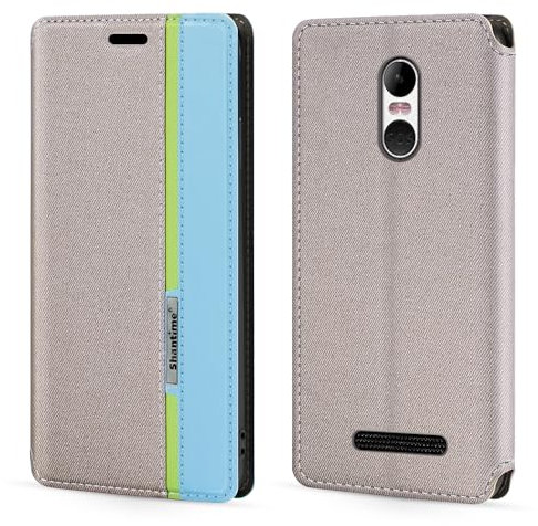 Custodia Flip in Pelle PU Bicolore con Chiusura Magnetica Invisibile Compatibile con Brondi Amico Smartphone 4G, Cover Elegante e Protettiva (Grigio)