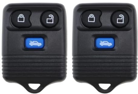 EMSea 2 telecomandi a 3 pulsanti, 433 MHz, per chiave auto, compatibile con Ford Transit MK6 2000-2006 e Connect Van 2002-2007 Maverick Black