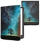 kwmobile Étui Compatible avec Pocketbook InkPad 4 / Color 3 / Color 2 Coque - Étui à Rabat magnétique Tablette eReader Similicuir - Bleu-Gris-Noir