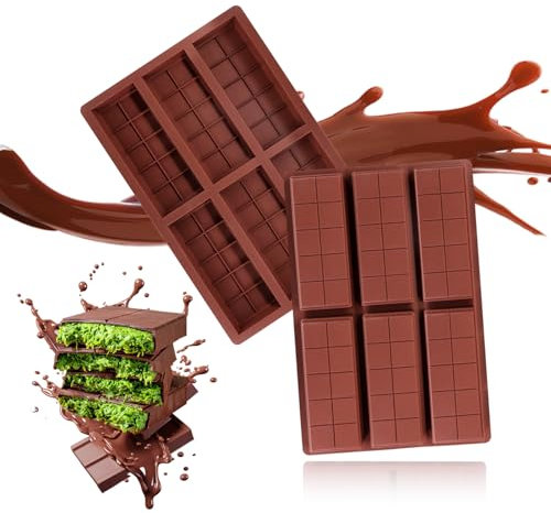 LURNODY 2 Pièces Moule à Chocolat En Silicone Moule Tablette Chocolat Profond Moule Barre de Céréales, Convient pour Les Fêtes, Festivals, Mariages, Cadeaux de Fabrication de Chocolat DIY