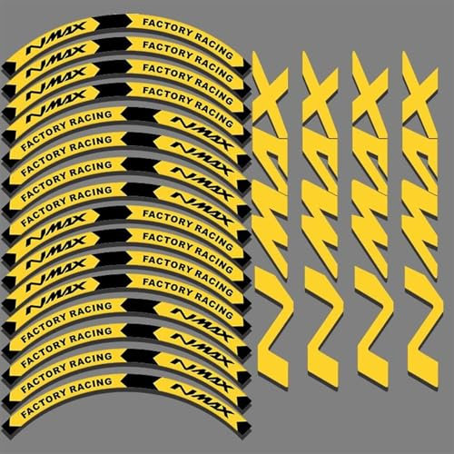 GRFIT Motorrad-Nabenaufkleber, 16 Stück, Motorrad-Radaufkleber, Felgenaufkleber Für Nmax 125 155 2021 2020(Gold Set)