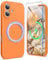 SURPHY Magnetic Design for iPhone 16 Case, Liquid Silicone Protection for Each Lens Shockproof Gel Rubber Phone Case for iPhone 16 6.1 inch 2024, Marigold Orange