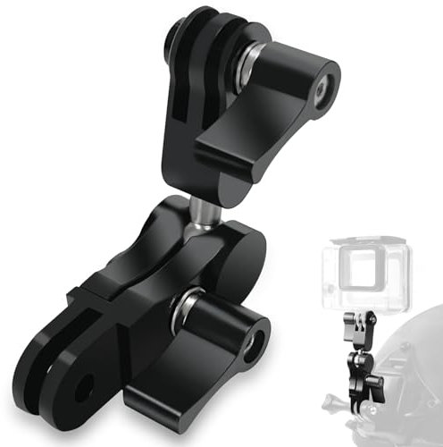 Kugelgelenk Halterung, Aluminium 360°drehbare Schwenkarm-Halterung mit Schraubenschlüssel Kompatibel mit GoPro Hero 11/10/9/8/7/6/5/4, Session, SJCAM, Yicam und den meisten Action Kameras