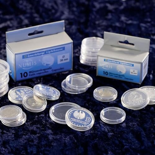 Leuchtturm Lot de 10 capsules rondes pour pièces de monnaie 21 mm