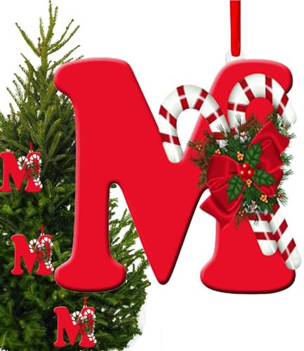 26 Buchstaben Weihnachtsbaumschmuck, 26 Buchstaben Weihnachtsbaum Hängende Anhänger, Acryl Weihnachtsbuchstaben Anhänger, Weihnachtsdekoration Home Parties Decor Urlaub Hochzeit Weihnachtsbaum
