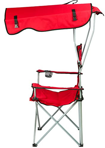 LANTUS - Silla de camping plegable con sombrilla, silla de camping al aire libre AVCE bolsillo, portavasos y bolsa de transporte, ideal para playa, pesca, barbacoa, pícnic-50 x 50 x 90/120 cm, color