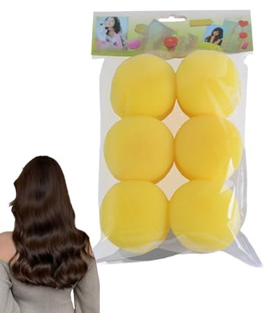 Sponge Hair Curlers - Sponge Hair Rollers | Large Soft Foam Hair Styling Curlers | Heatless Curls for Long Hair - Set of 6 Soft Sleeping Curling Tools, Portable Hairdressing Sponge Curler for Women Gi