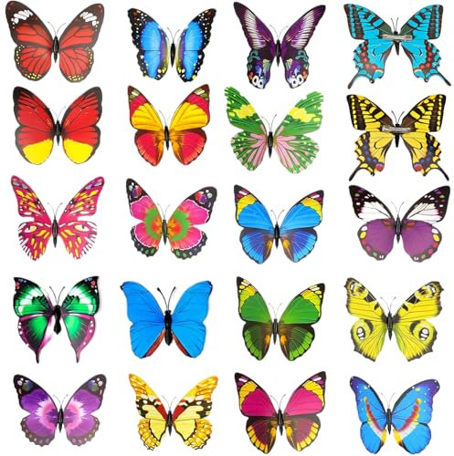 XTUDOU® 50 Stück Schmetterling Clips, Schmetterlinge Deko, Schmetterlinge mit Klammer, Decorative Butterflies To Hang Up für Wohndekoration/Basteldekoration/Tischdekoration