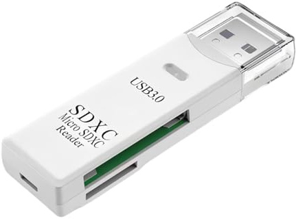 USB 3.0 Micro SD Card Reader 2-in-1 Dual Slot Memory Card Reader Adapter for SD, TF, SDHC, SDXC, MicroSD, MicroSDHC, MicroSDXC, Compatible with Mac, Win, Linux, Pc, Laptop, Chromebook, Camera