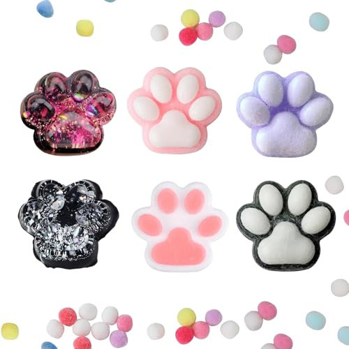 Huiyuenuo 6 Stück Katzenpfoten Squishy, Squishy Pfote, Cat Paw Squishy, Taba Squishy Cat, Katzen Pfoten Squishy, Quishy Cat Paw Squeeze Toys, Fufu Squishy Zum Stressabbau für Kinder Erwachsene