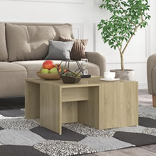 Lauuoeriau Haus & Garten, Möbel-Coffee Tische 4 Stück, Sonoma Eiche, 33 x 33 x 33 cm, Holzwerkstoff