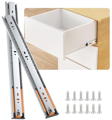 ELEBUILD 500mm Soft-Close Drawer Runners, 45kg Load Full Extension, 5 Pairs | 45mm Width Side Mount Ball Bearing Slides, Rails for Kitchen Cabinets, Cupboards, Tool Chests, Wardrobes & Office Furniture