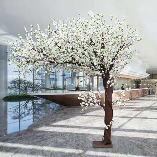 Large Cherry Blossom Tree Artificial White Fake Plants Decoration Perfect for Home, Festival, Party Japanese Cherry Blossom Tree Handmade White Tree Sakura Decor Enhance Your Garden(2*1.5m/78.7*59in)