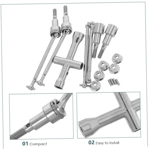 FUNOMOCYA Arbre de Transmission Métallique pour Voitures Rc Remplacement et Arrière Compatible avec Modèles Renforce la Stabilité Améliore la Transmission de Puissance Durabilité