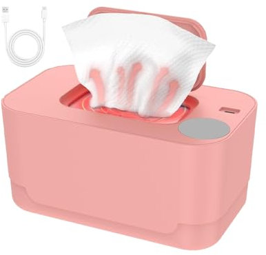 Baby Wipe Warmer Dispenser, Wet Wipes Heater, 7.87in Even Heating Container, Portable Diaper Case, Space Saving Holder for Nursery, Living Room, Changing Table, Travel, Care