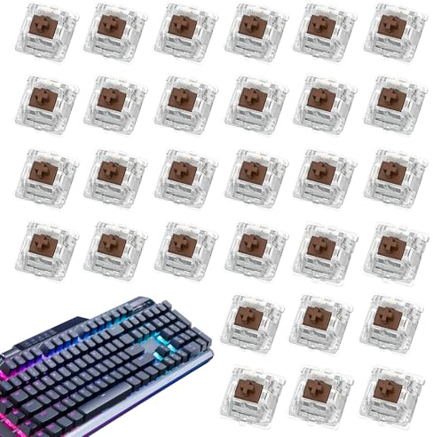 Generisch Mechanische Tastaturschalter - 30 Teile CIY Socket Key Switch | Schwarz, blau, rot 3pin | Kompatibel mit MX Switch | Dünnstiftersatz für mechanische Tastaturen