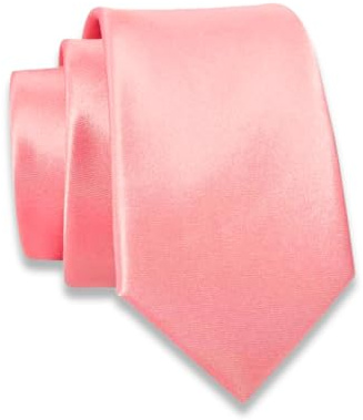 Massi Morino Cravatta rosa vintage stretta da uomo - 6 cm - Tie Schlips tinta unita I Slim Fit Cravatta rosa scuro