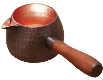 Gcljlmy Copper Teapot, Turkish Coffee Pot, Tea Ceremony Accessories, 300ml Hammered Tea Kettle, Tea Kettle for Tea Houses (Style C)