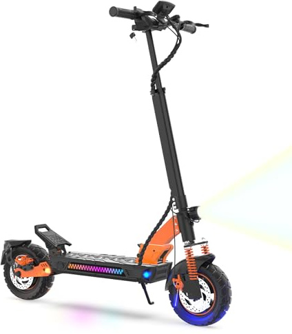 E-Scooter Dual Motor Ohne Straßenzulassung, 60V 23.4Ah 85KM Reichweite, Vorne & Hintere Hydraulische Dämpfung, IP65 Wasserdicht, App-Sicherheitslock, Faltbar für Erwachsene (UL2272/CE-zertifiziert)