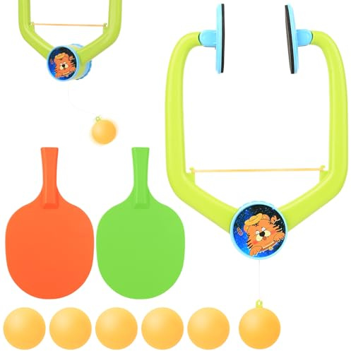 Tür-Pingpong-Spiel Über Der Tür, Hängender Tischtennis Set, Verstellbarer Türrahmen Ping Pong Spielset, Tragbares Pingpong-Trainer Tischtennistrainer für Übungs Familienspiele, mit Schläger/Bälle