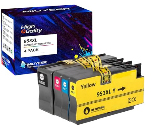953XL Tintenpatronen Kompatibel für HP 953XL 953 XL Druckerpatronen für OfficeJet Pro 7720 7740 8710 8715 8730 8210 8720 7730 8740 8725 (4er-Pack,1Schwarz/1Cyan/1Gelb/1Magenta)