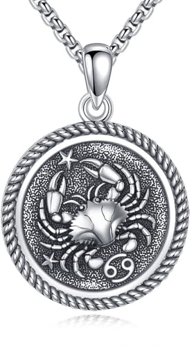 URONE Constellation Necklace 925 Sterling Silver Astrology Zodiac Jewellery Birthday Gifts for Women Men