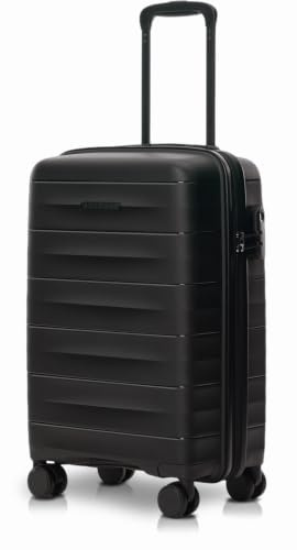 ABISTAB Mariner Leichter Handgepäck Koffer S 55 x 36 x 21 cm, Carbon Black | PP-Hartschale, hochwertig & robust, 360°-Doppelrollen, klare Innenaufteilung