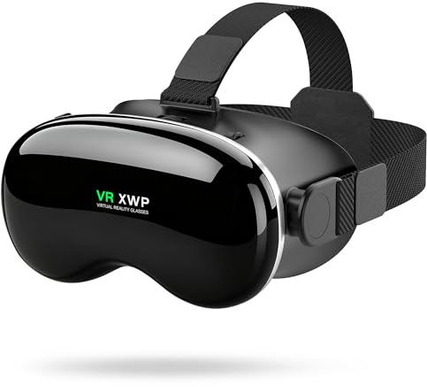 XWP VR glasögon mobiltelefon, 3D Virtual Reality headset, glasögon med HD-optilins, kompatibel med iPhone/Android (4,7–7,0 tum) smartphones, för lärande, filmer och spel, födelsedagspresent för barn