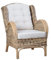MiaMöbel | Rattansessel Panama im Landhausstil | Rattan & 100% Baumwolle | Farbton: Honig