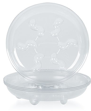 Idyllize Lot de 5 soucoupes en Plastique épais Transparent pour Pots de Fleurs 25,4 cm