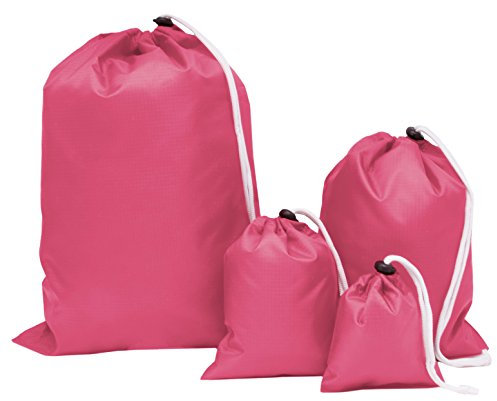 ZOLLNER 4er Set Packbeutel für Koffer, Rucksäcke, Reisetaschen UVM., Rosa