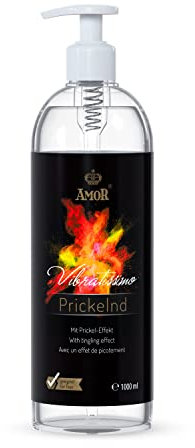 Vibratissimo Play Gel Prickelnd 1000 ml I Gleitmittel mit Prickel-Effekt I Lubricant Gel für Silikon Toys & Latexkondome geeignet I water based