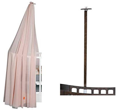 Leander Himmelgestell walnuss für Leander Babybett + Himmel (Schleier) soft pink