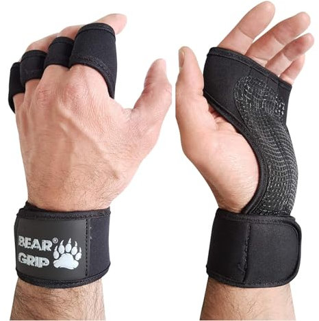 BEAR GRIP - Offene Trainingshandschuhe für Crossfit, Bodybuilding, Kallisthenik, Powerliftin (XS)
