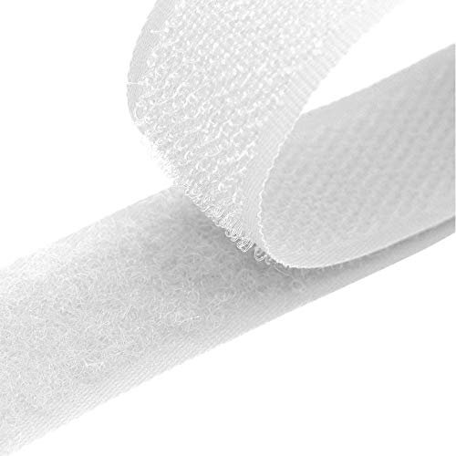 4m Klettband zum Nähen 20mm Flausch- & Hakenband 50 Farben Klettverschluss, Größe:20mm, Gurtband:501 weiß