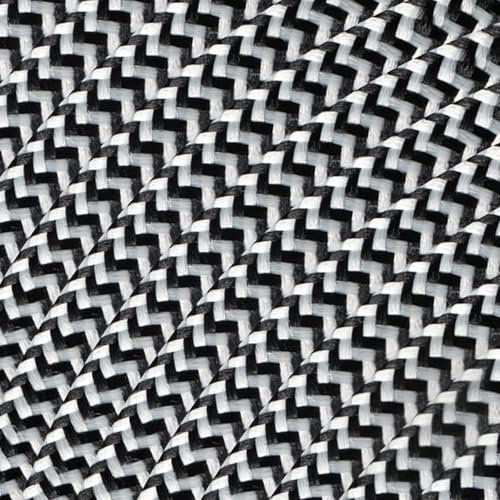 Home Sweet Home Cordon de fer à repasser | commande 1.5 mètre | Noir/Blanc | coton | cordon d'alimentation 2 fils | câble textile 2x0.75m² | approuvé par VDE