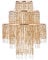 Waneway Chandelier Light Shade for Ceiling Pendant Light, Easy Fit Crystal Lamp Shade Lampshade for Bedroom, Living Room, Hallway, Wedding or Party Decoration, Diameter 32 cm, 3 Tiers, Rose Gold