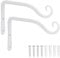LOOGI Hanging Plant Bracket, Wall Hook Plant Hanger 6 Inch Decorative Hooks for Indoor Planter Lantern, Outdoor Bird Feeder Wind Chime, 2 Pack White