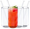 Jucoan 4 Pack 500ml Can Shaped Beer Glasses, Premium Handmade Clear Drinking Glass Cups with 4 Reusable Glass Straws for Water, Wine, Beer, Cocktails and Mixed Drinks
