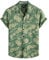 VATPAVE Mens Front Pocket Hawaiian Flower Shirts Casual Short Sleeve Button Down Beach Shirts Small Green Leaves Tropical