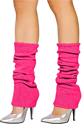 The Fancy Dress® Ladies Bright Neon 80s Party Club Dance Ankle Leg Warmers - Women's Retro Fancy Dress Accessory (Pink)