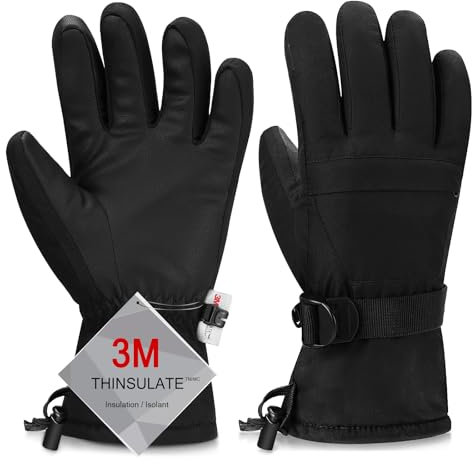 Odtmger Gants de Ski, Gants de Neige Les Plus Chauds, imperméables et Respirants pour Temps Froid, conviennent Aussi Bien aux Hommes, pour l'extérieur Parent-Enfant
