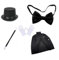 Proumhang 5 Pièces Costume de Magicien pour Enfants,avec Chapeau Haut de Forme,Cape,Baguette Magique et Gants Blancs pour le Spectacle de tours de Magie et le Costume d'Halloween Carnaval