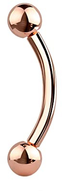 JEWEL BARREL Augenbrauen Banane Piercing Curved Barbell Ohrringe Helix Daith Chirurgenstahl Körperschmuck 16g (1,2 mm) 6mm / 8mm Stablänge mit Kugeln