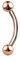 Jewel Barrel Piercing Arcade Anodisé, Sourcil Banane Boucles d'oreilles Barbell Incurvé Courbé Rook, Daith Bijoux de Corps, Taille 16g (1,2 mm) Barre 6 mm/8 mm avec Boules (Or Rose, 6)